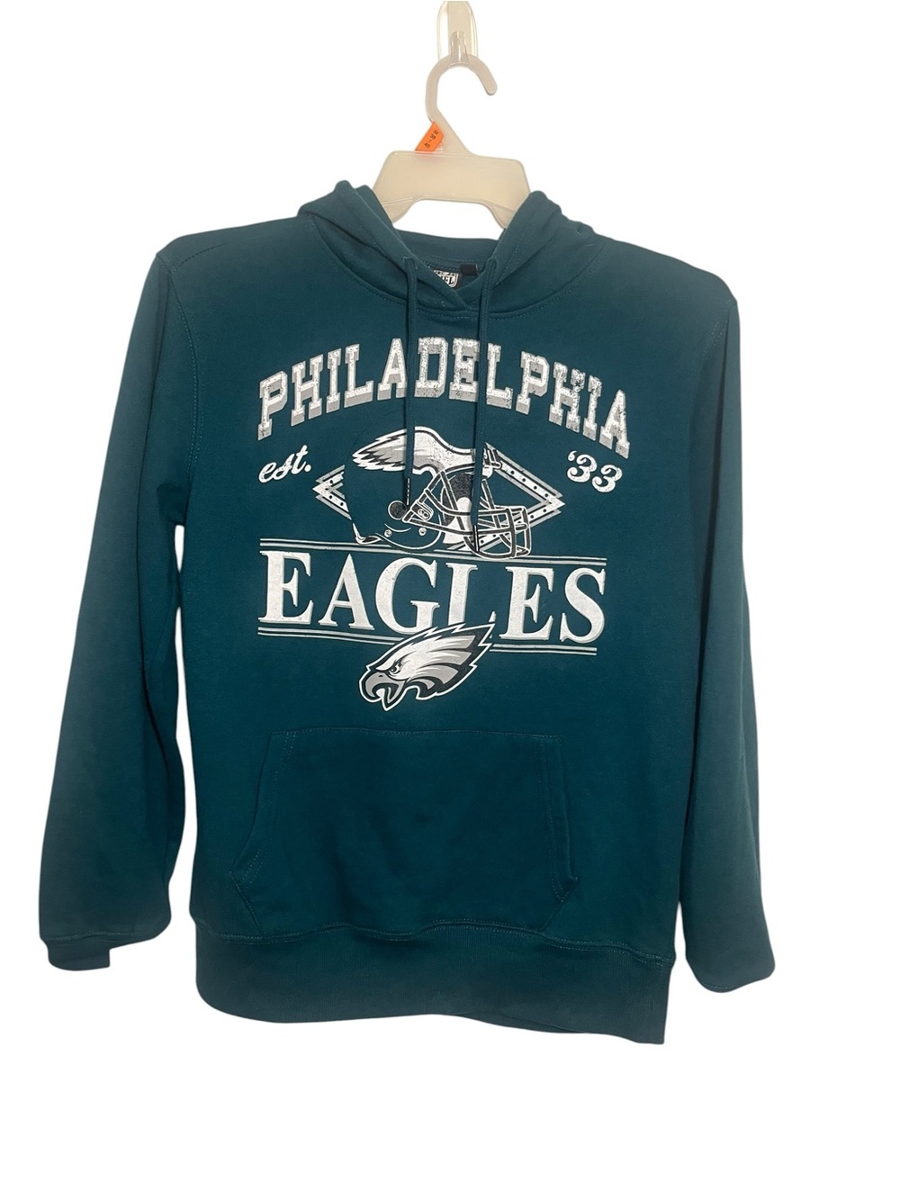 NFL Philadelphia Eagles Green Pullover Hoodie with White Logo